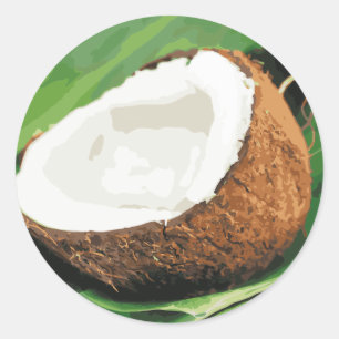 Sticker Rond Les noix de coco hawaïennes fraîches