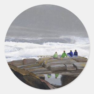 Sticker Rond Les Observateurs de Vagues