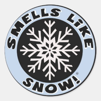 Sticker Rond Les odeurs aiment la neige !