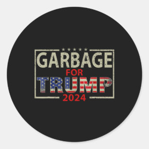 Sticker Rond Les ordures pour Trump 2024 Tee - shirts Trump Sup
