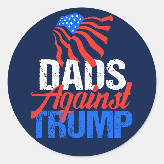 Sticker Rond Les papas contre Trump élection 2024 bleu (Devant)