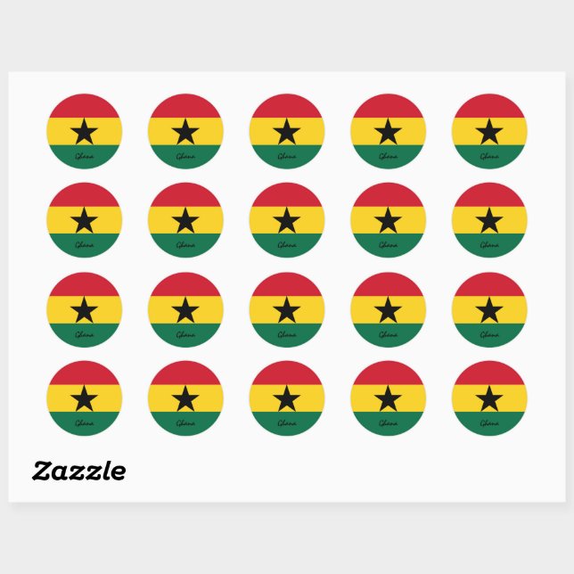 Sticker Rond Les patriotes du drapeau ghanéen, fête/sports (Feuille)