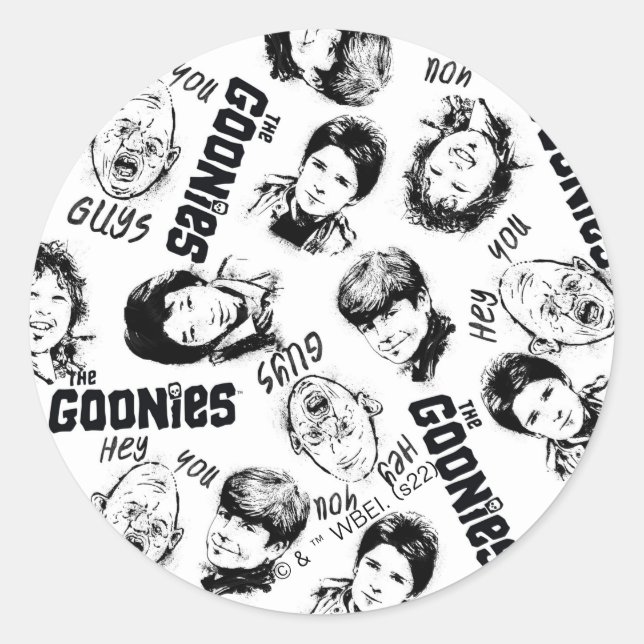 Sticker Rond Les personnages de Goonies Motif (Devant)