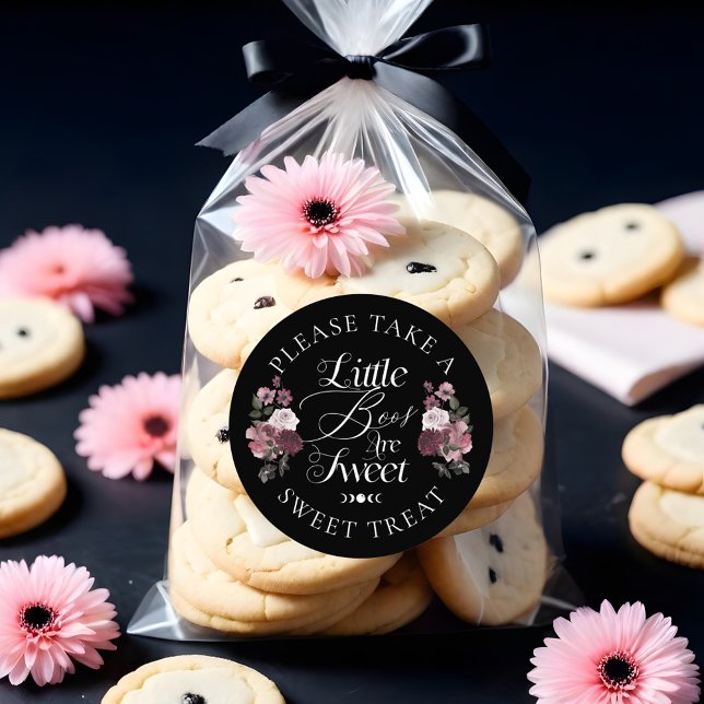 Sticker Rond Les Petits Boos Sont De Belles Florales D'Aquarell (Little Boos Are Sweet Gothic Watercolor Florals Classic Round Sticker)