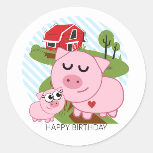 STICKER ROND LES PIÈCES DANS LA FERME