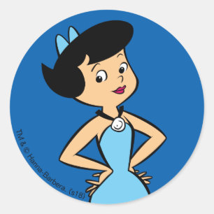 Sticker Rond Les Pierrafeu   Betty Rubble