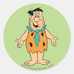 Sticker Rond Les Pierrafeu   Fred Flintstone