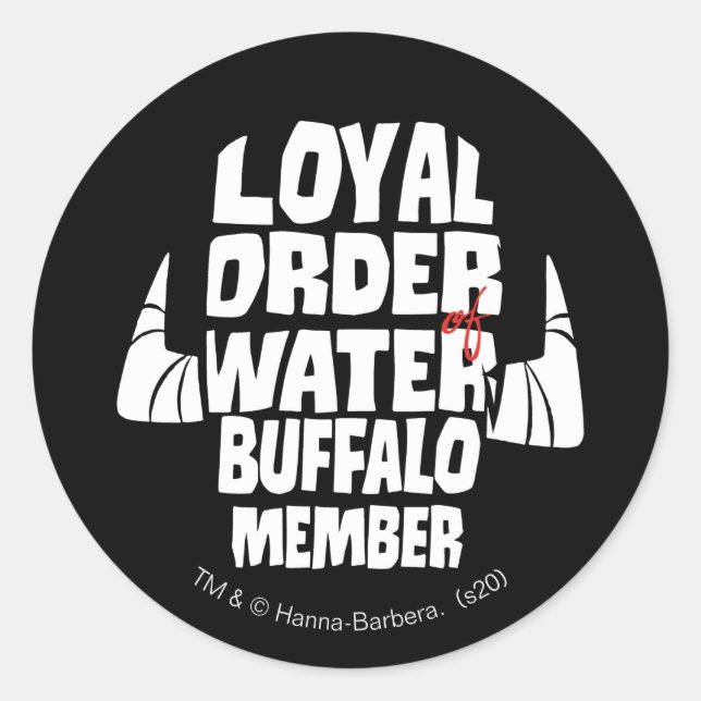 Sticker Rond Les Pierrafeu | Loyal Order Water Buffalo Membre (Devant)