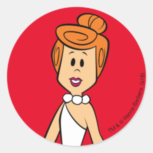 Sticker Rond Les Pierrafeu Wilma Flintstone