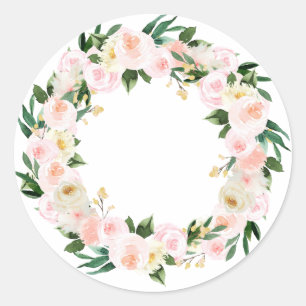Sticker Rond Les pivoines courent en aquarelle