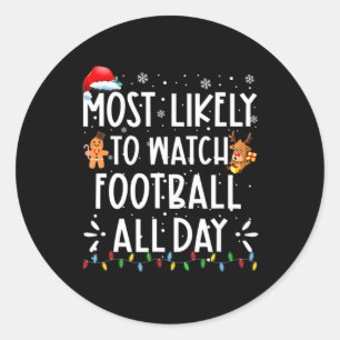 Sticker Rond Les Plus Probables À Regarder Le Football Toute La
