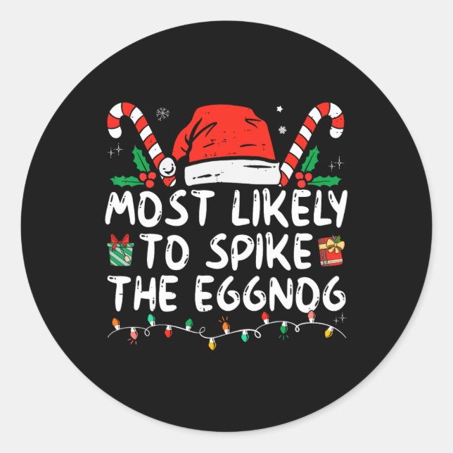 Sticker Rond Les Plus Susceptibles D'Araigner La Famille Eggnog (Devant)
