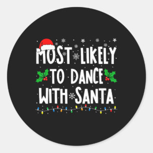 Sticker Rond Les Plus Susceptibles De Danse Avec La Famille Pèr