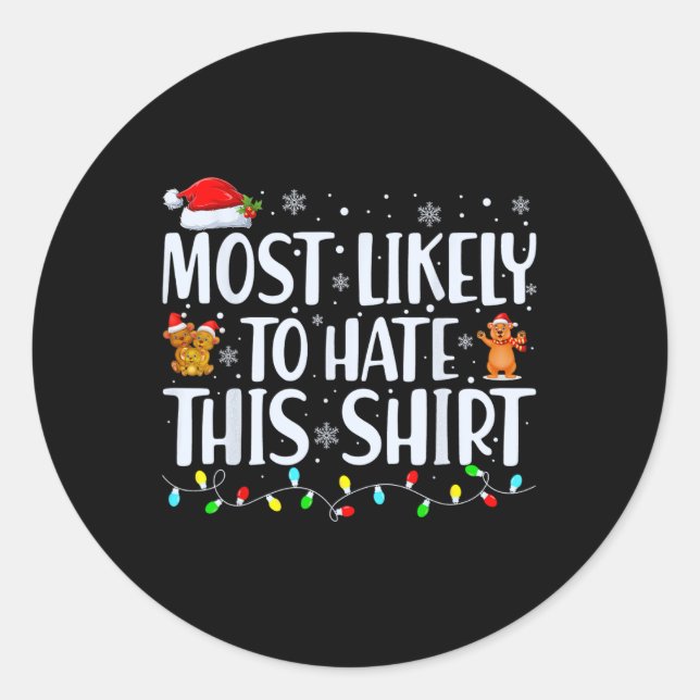 Sticker Rond Les Plus Susceptibles De Détester Cette Famille De (Devant)