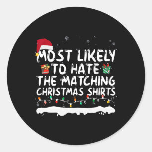 Sticker Rond Les Plus Susceptibles De Haïr Le Noël Correspondan