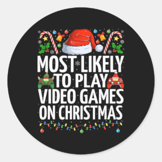 Sticker Rond Les Plus Susceptibles De Jouer À Des Jeux Vidéo Su