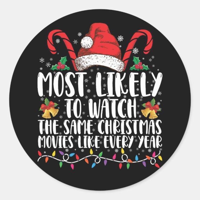 Sticker Rond Les plus susceptibles de regarder les mêmes films  (Devant)