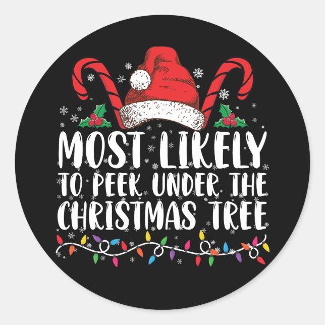 Sticker Rond Les Plus Susceptibles D'Éclater Sous Les Noël Des  (Devant)