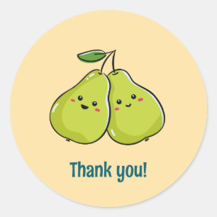 Sticker Rond Les poires disent Merci