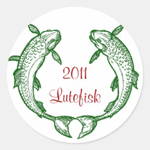 Sticker Rond Les poissons de Lutefisk d'autocollant autoguident