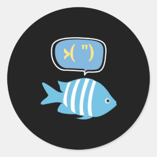 Sticker Rond Les poissons pensent aux poissons