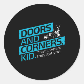 Sticker Rond Les Portes Et Les Coins Étendus