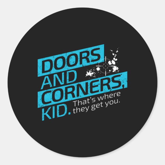 Sticker Rond Les Portes Et Les Coins Étendus (Devant)