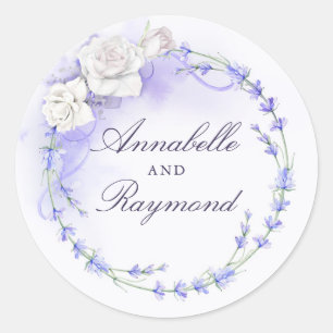 Sticker Rond Les prêteurs et les roses blanches Wreath Elegant