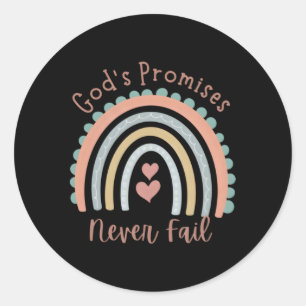 Sticker Rond Les Promesses De Dieu N'Échouent Jamais Le Christ 