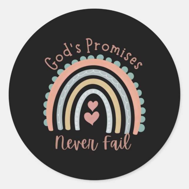 Sticker Rond Les Promesses De Dieu N'Échouent Jamais Le Christ  (Devant)