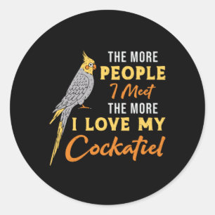 Sticker Rond Les Propriétaires De Cockatiel Aiment Mon Amoureux