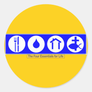 Sticker Rond Les quatre bases pendant la vie