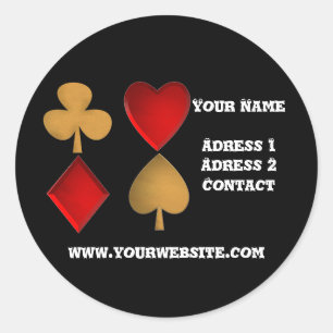 Sticker Rond Les quatre costumes, Personnalisé