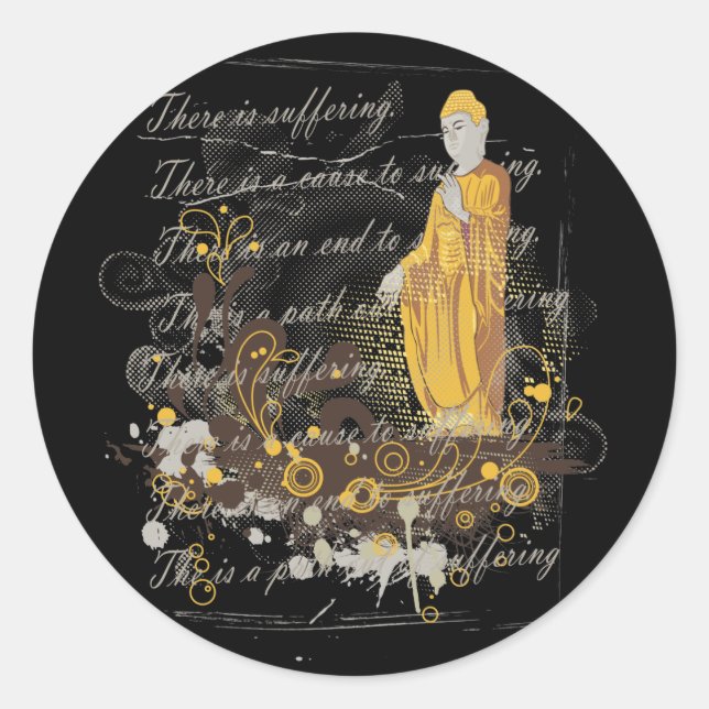 Sticker Rond Les quatre nobles vérités (Devant)