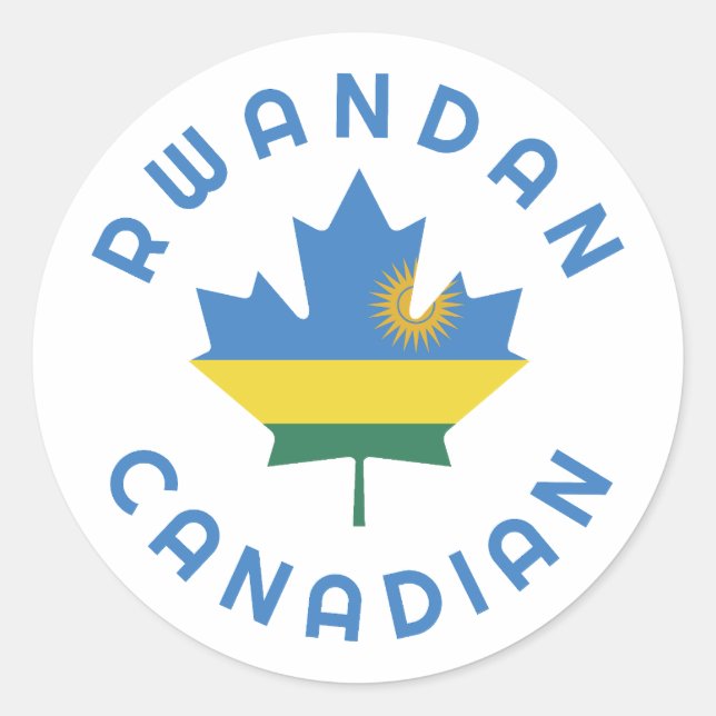 Sticker Rond Les racines canadiennes du Rwanda (Devant)