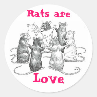 Sticker Rond Les rats sont amoureux