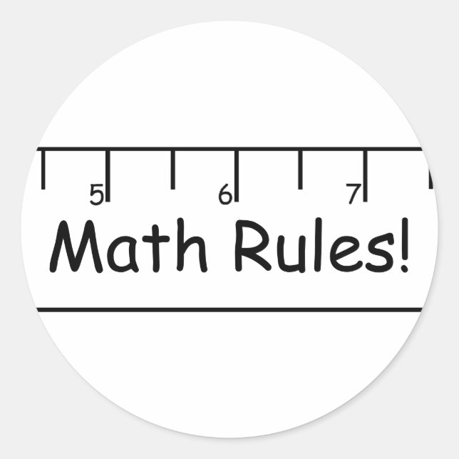 Sticker Rond Les règles mathématiques ! (Devant)