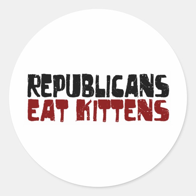 Sticker Rond Les Républicains mangent des chatons (Devant)