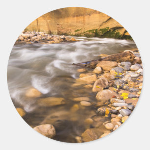 Sticker Rond Les rétrécissements de la rivière Virgin en automn