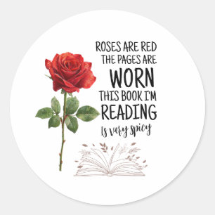 Sticker Rond Les Roses Sont Rouges Ce Livre Est Très Épicé Amou