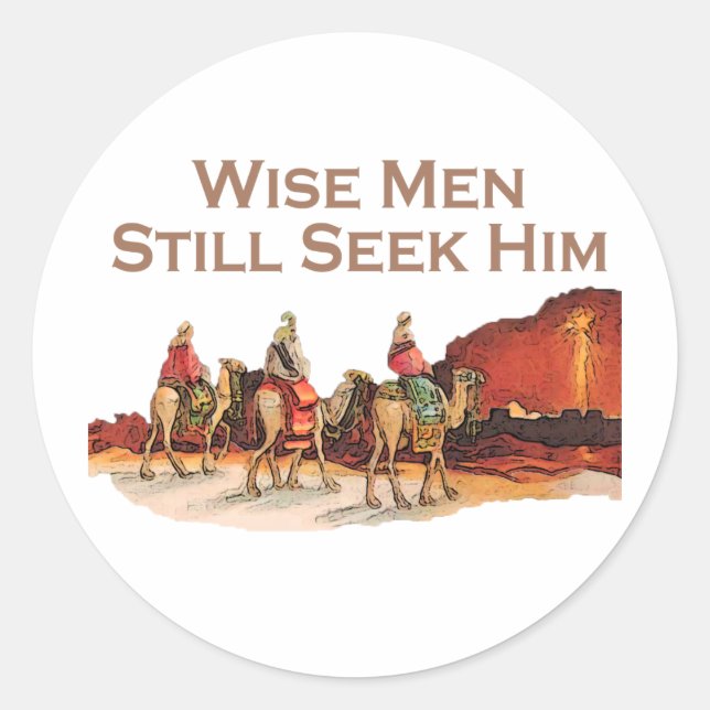 Sticker Rond Les Sages Le Cherchent Toujours, Noël (Devant)