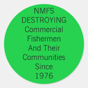 Sticker Rond Les services marins nationaux de pêche DÉTRUIT