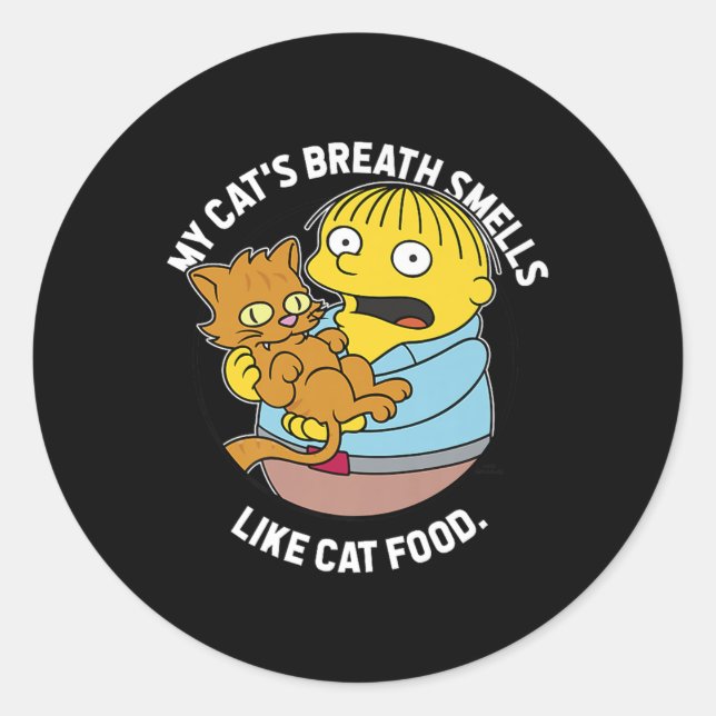 Sticker Rond Les Simpsons Ralph Mes Chats Respirent Comme Un Ch (Devant)