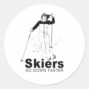 Sticker Rond les skieurs descendent plus vite