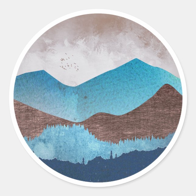 Sticker Rond Les sommets Blue Mountain (Devant)