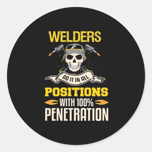 Sticker Rond Les Soudeurs Le Font En Toute Position (Devant)