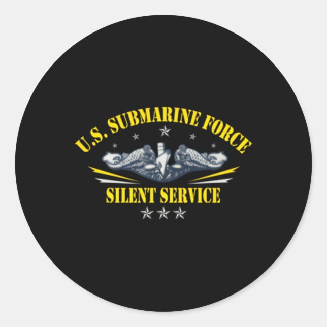 Sticker Rond Les Sous-Marines Américains Font Un Service Silenc (Devant)