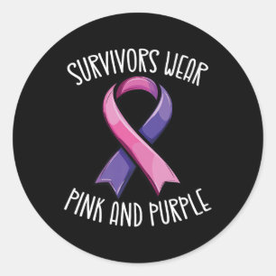 Sticker Rond Les Survivants Portent Du Ruban De Sensibilisation