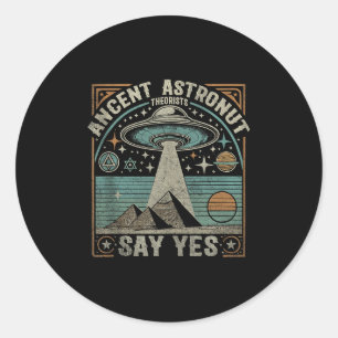 Sticker Rond Les Théoristes D'Astronautes Anciens Disent Oui À