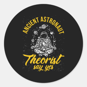 Sticker Rond Les Théoristes D'Astronautes Anciens Disent Oui Sc
